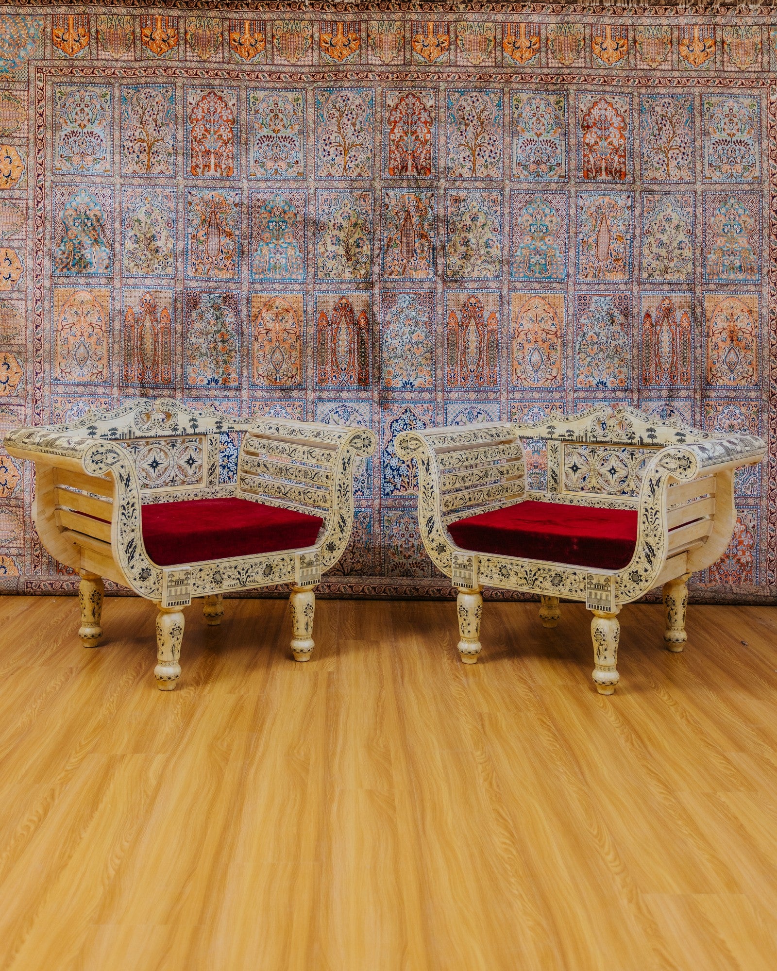 Bone and sketch painting work sofa set