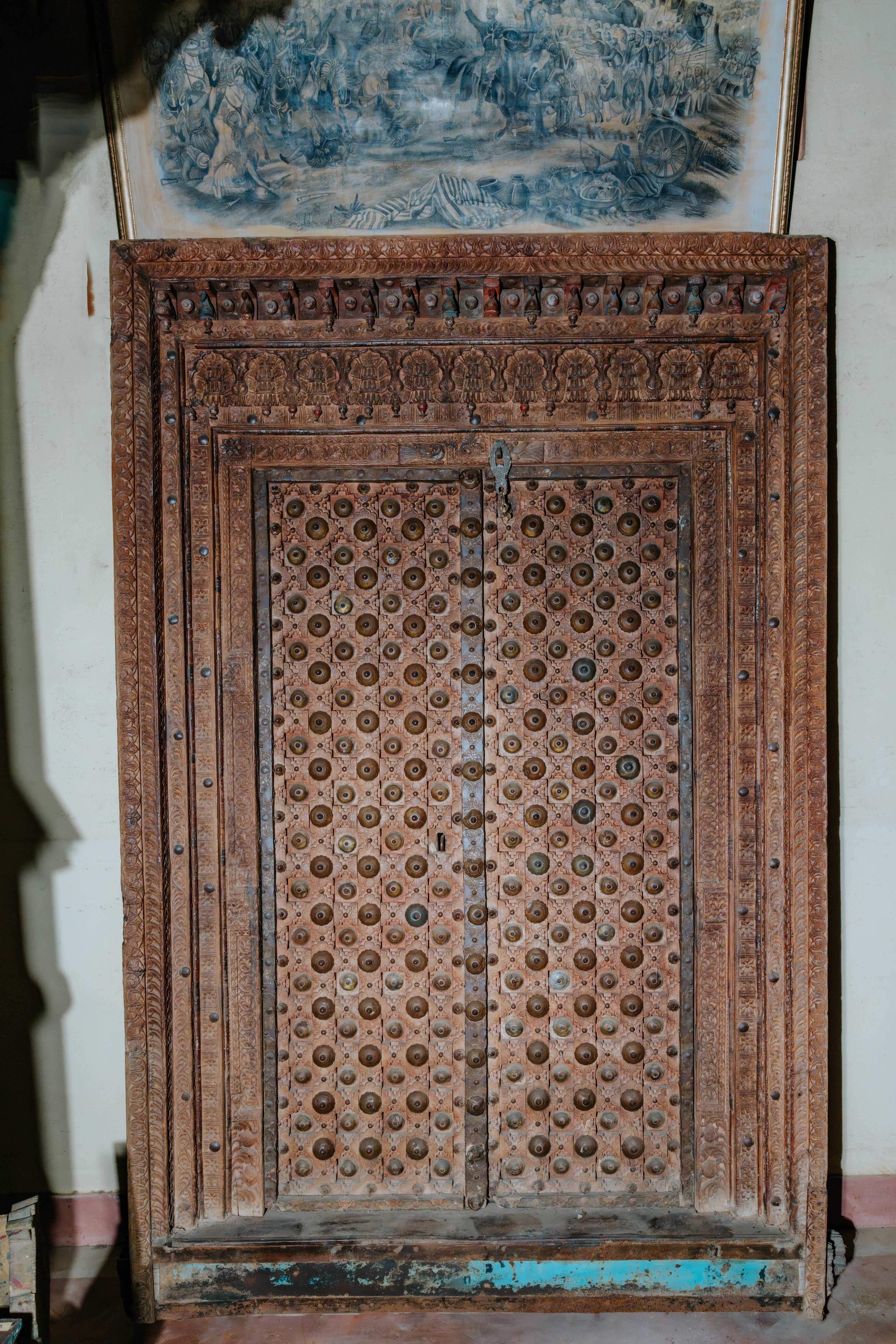 Brass Work Vintage Wooden Door