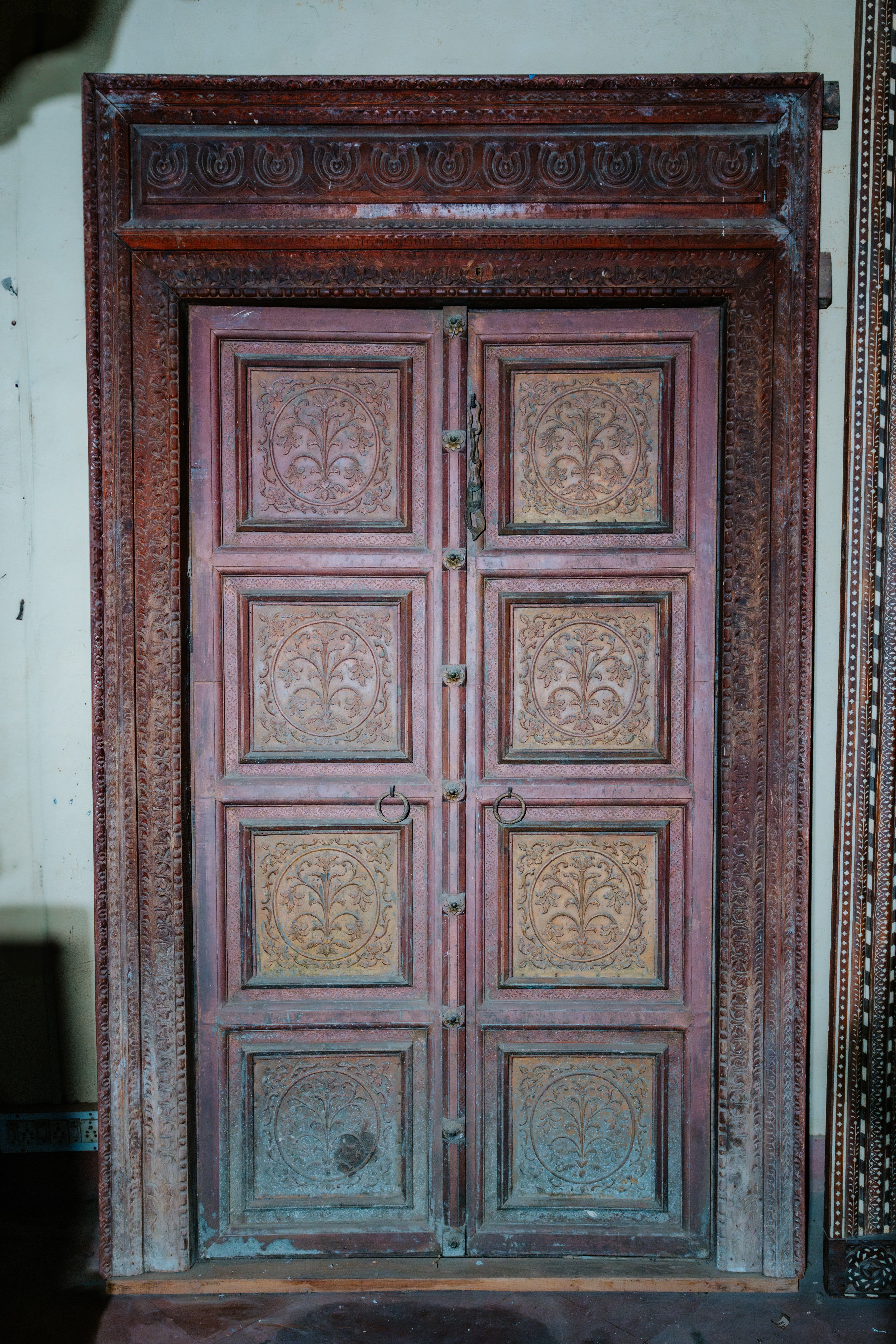 Brass Work Vintage Wooden Door