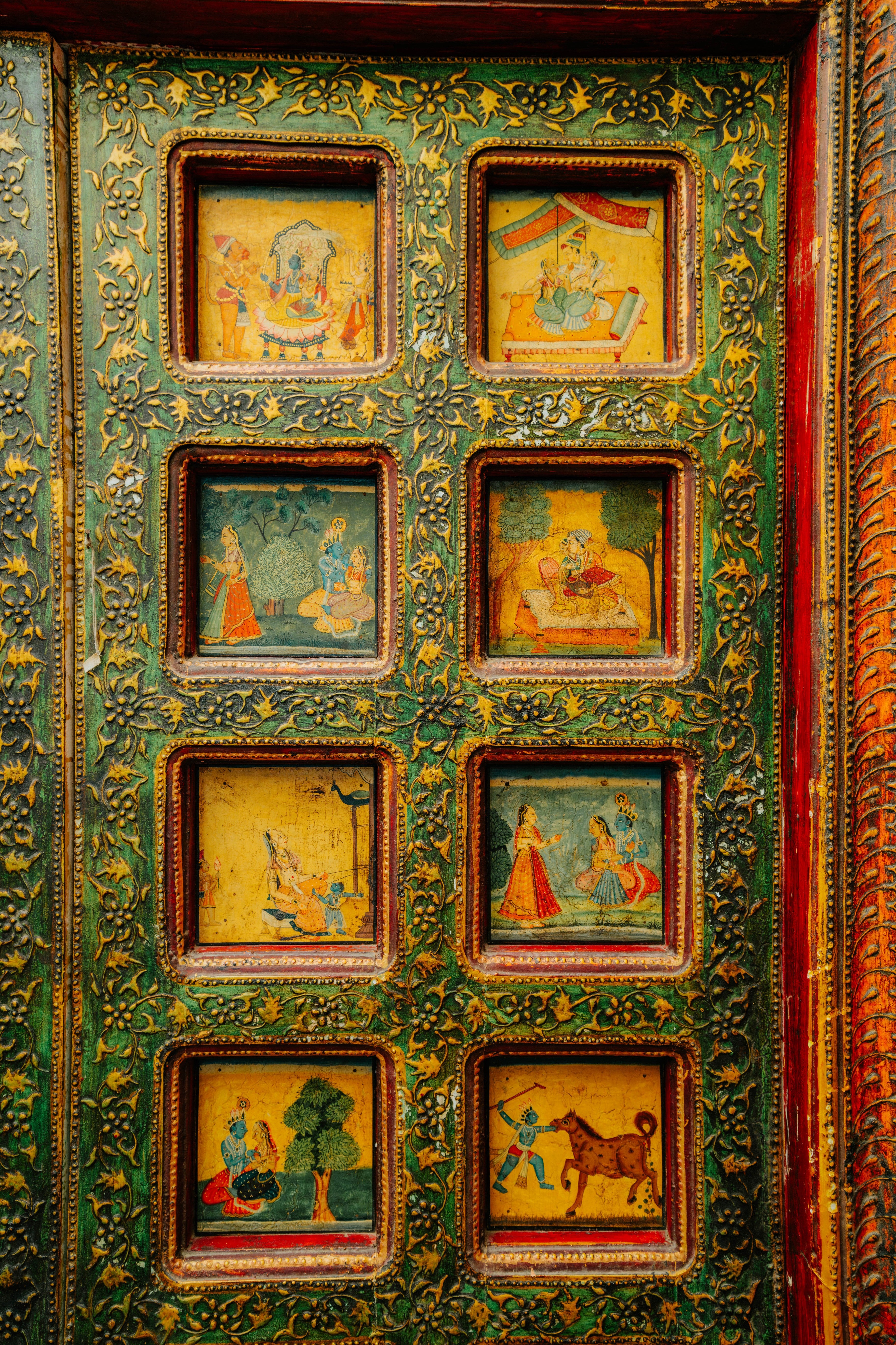 Vintage Wooden Door Painting