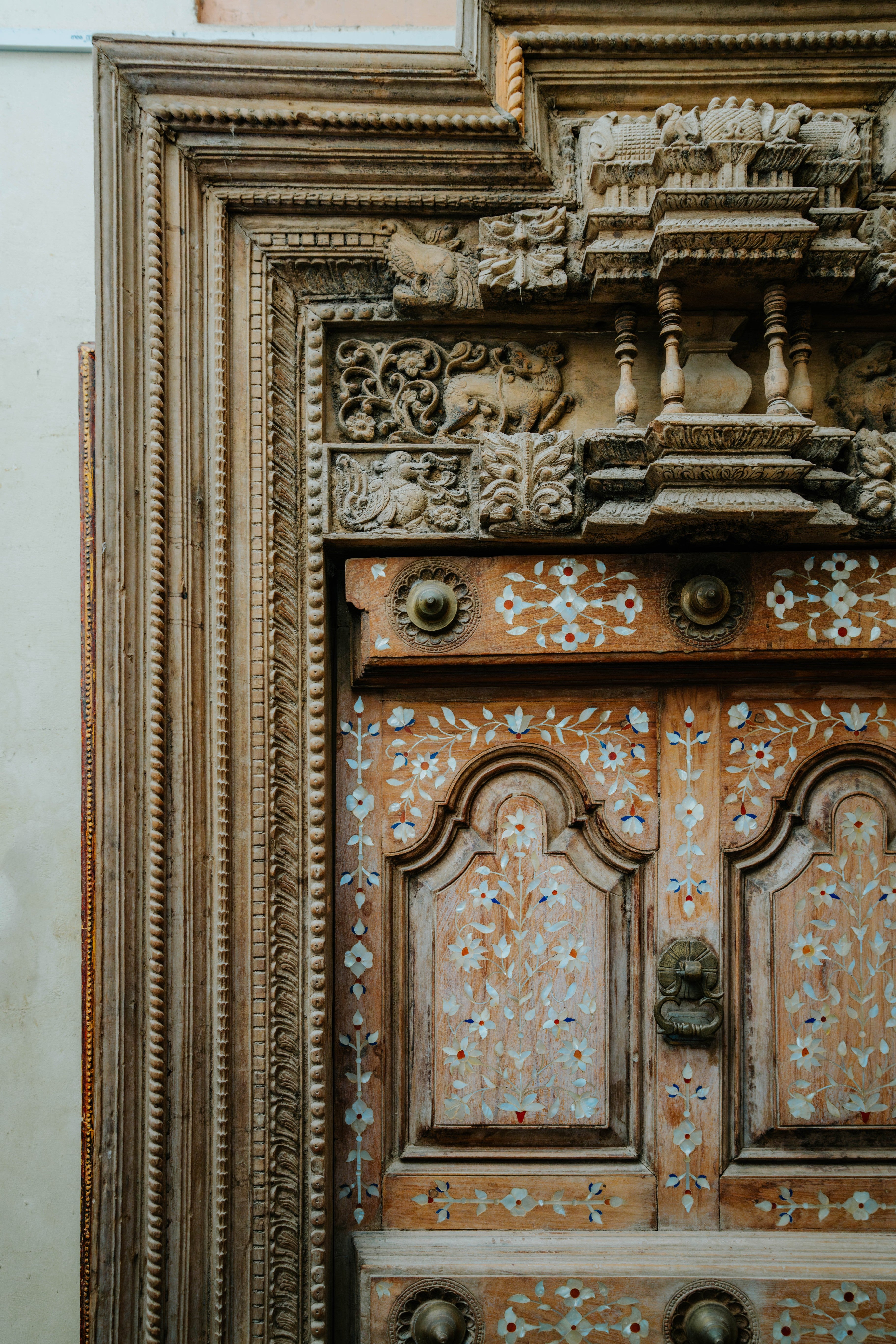 MOP Inlay Work Vintage Wooden Door