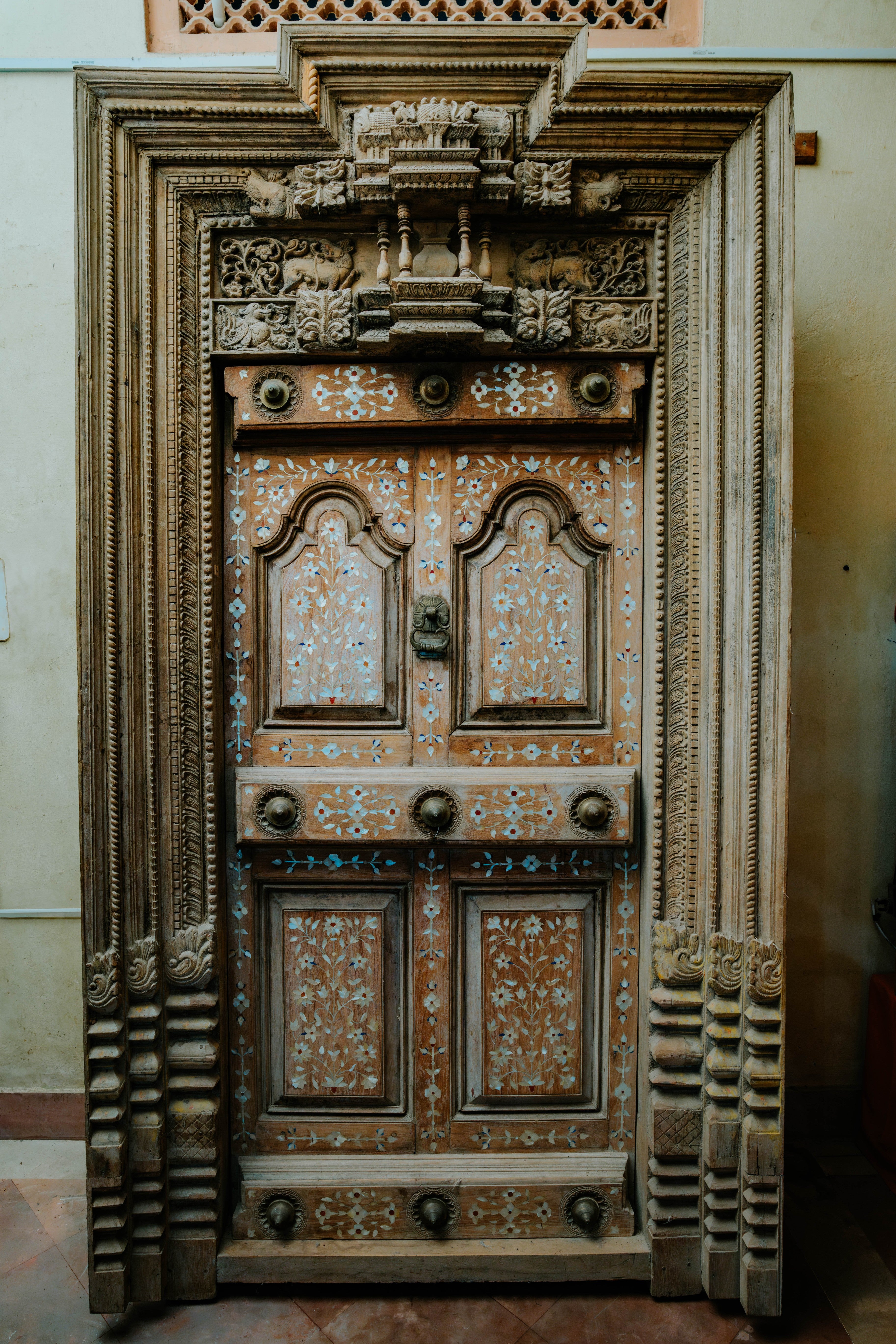 MOP Inlay Work Vintage Wooden Door