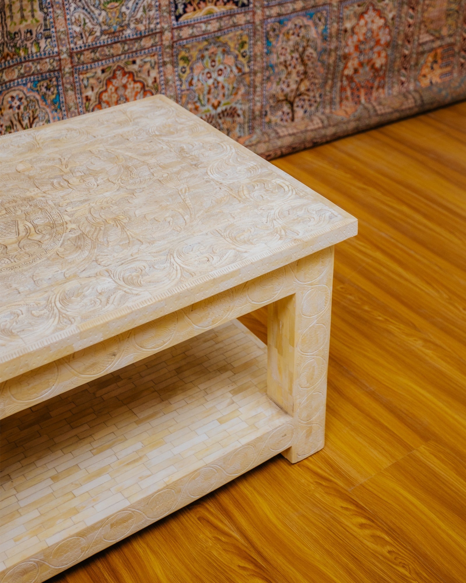 Hand-Carved Bone Coffee Table