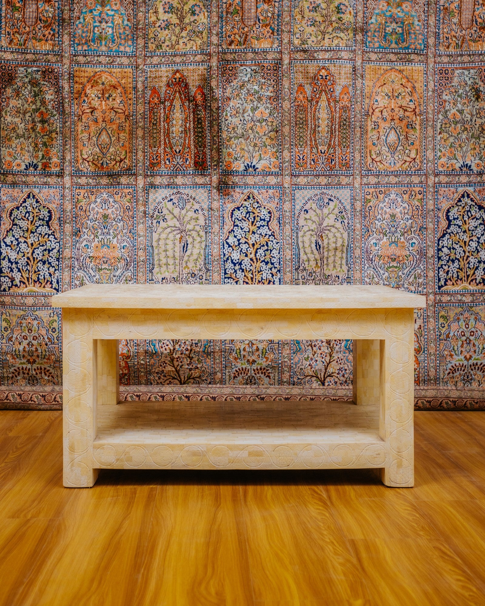 Hand-Carved Bone Coffee Table