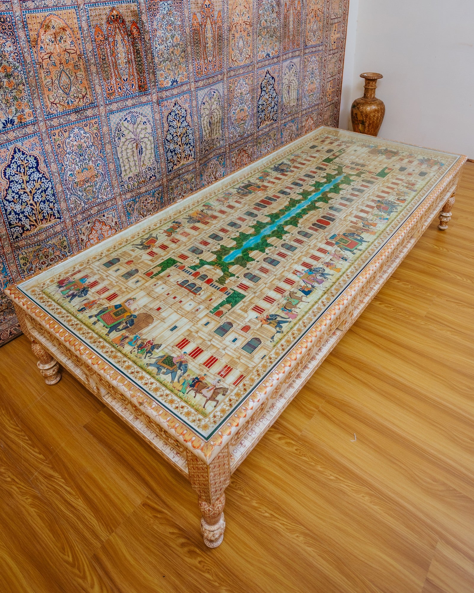 Hand-painted bone coffee table