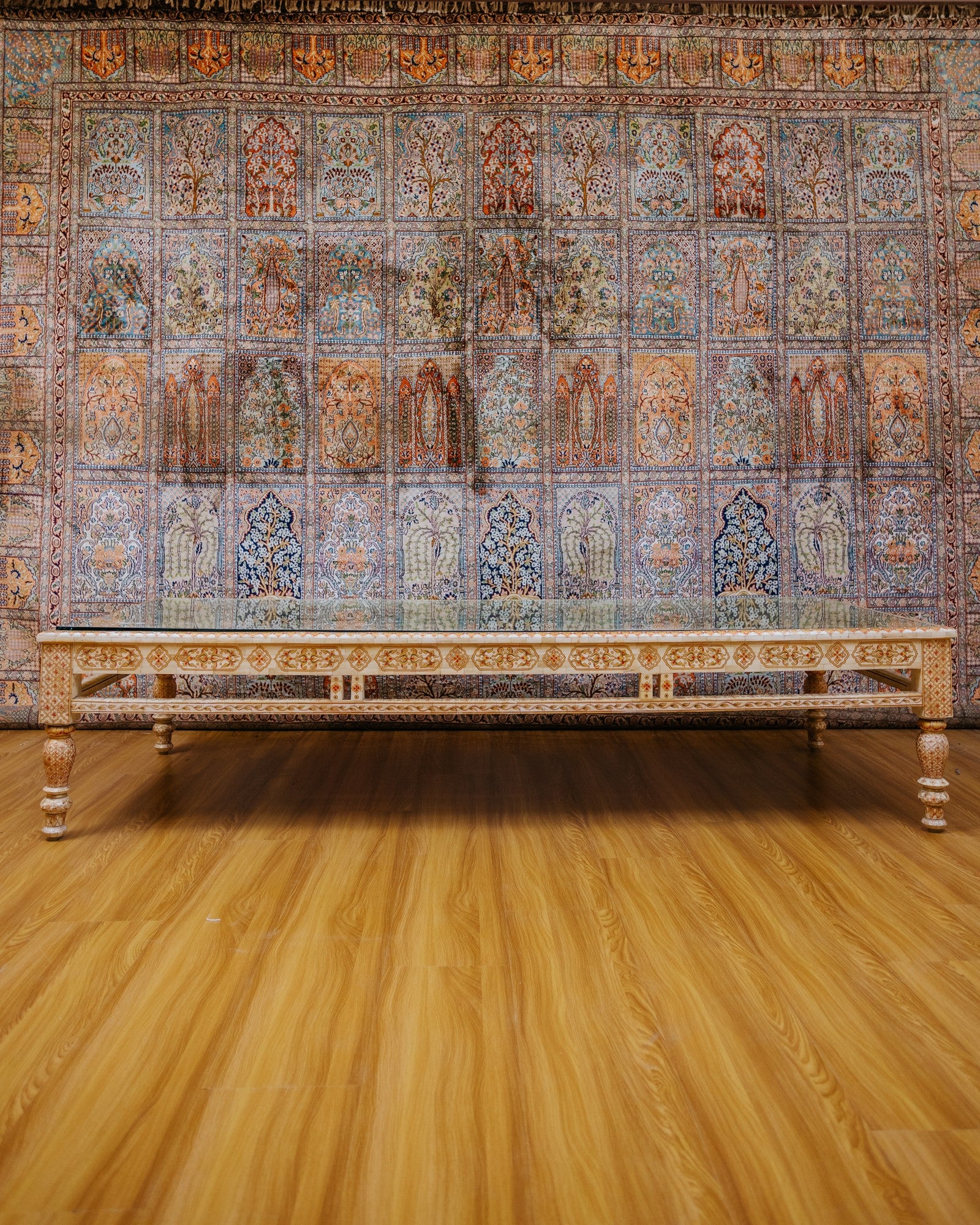 Hand-painted bone coffee table