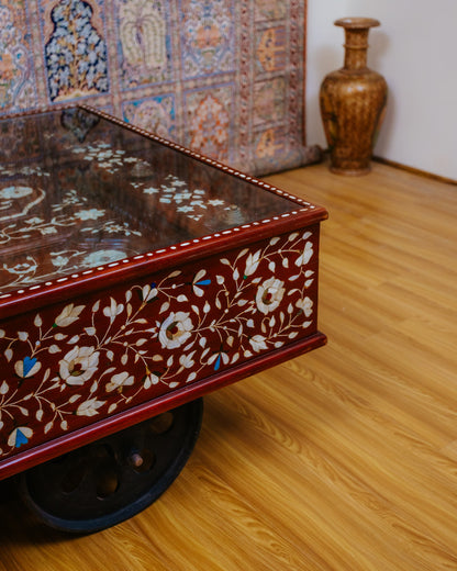 Mother of Pearl Inalyed old door coffee table