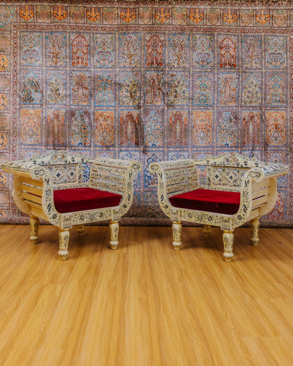 Bone and sketch painting work sofa set