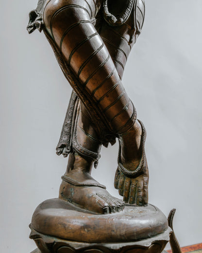 Old and rare brass Krishna