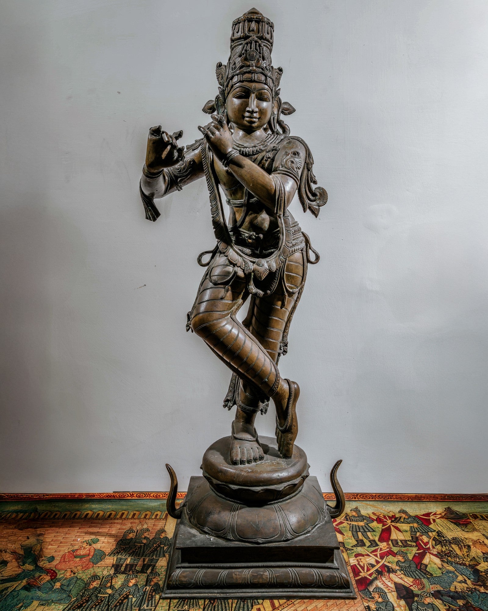 Old and rare brass Krishna