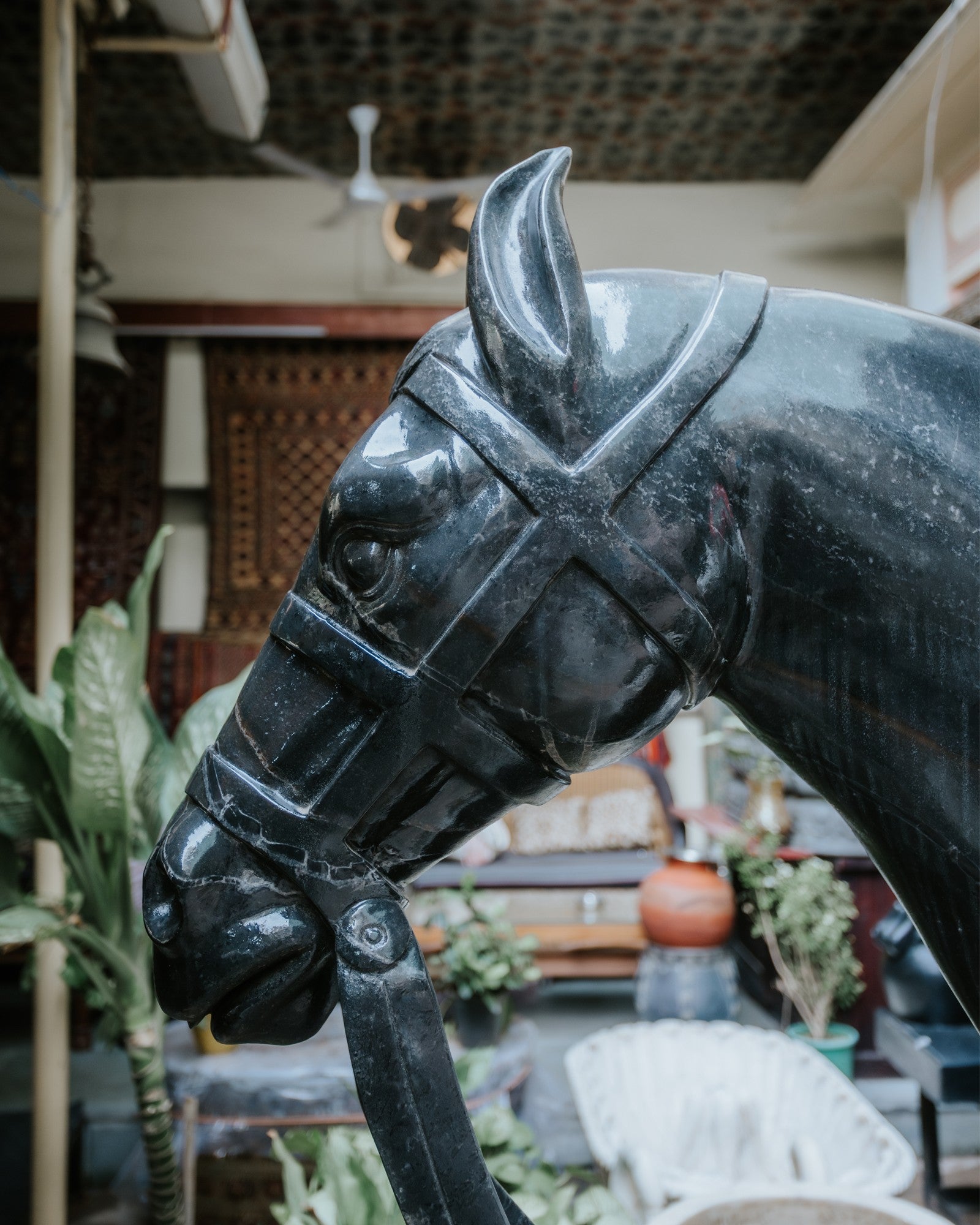 Black Marble Horse